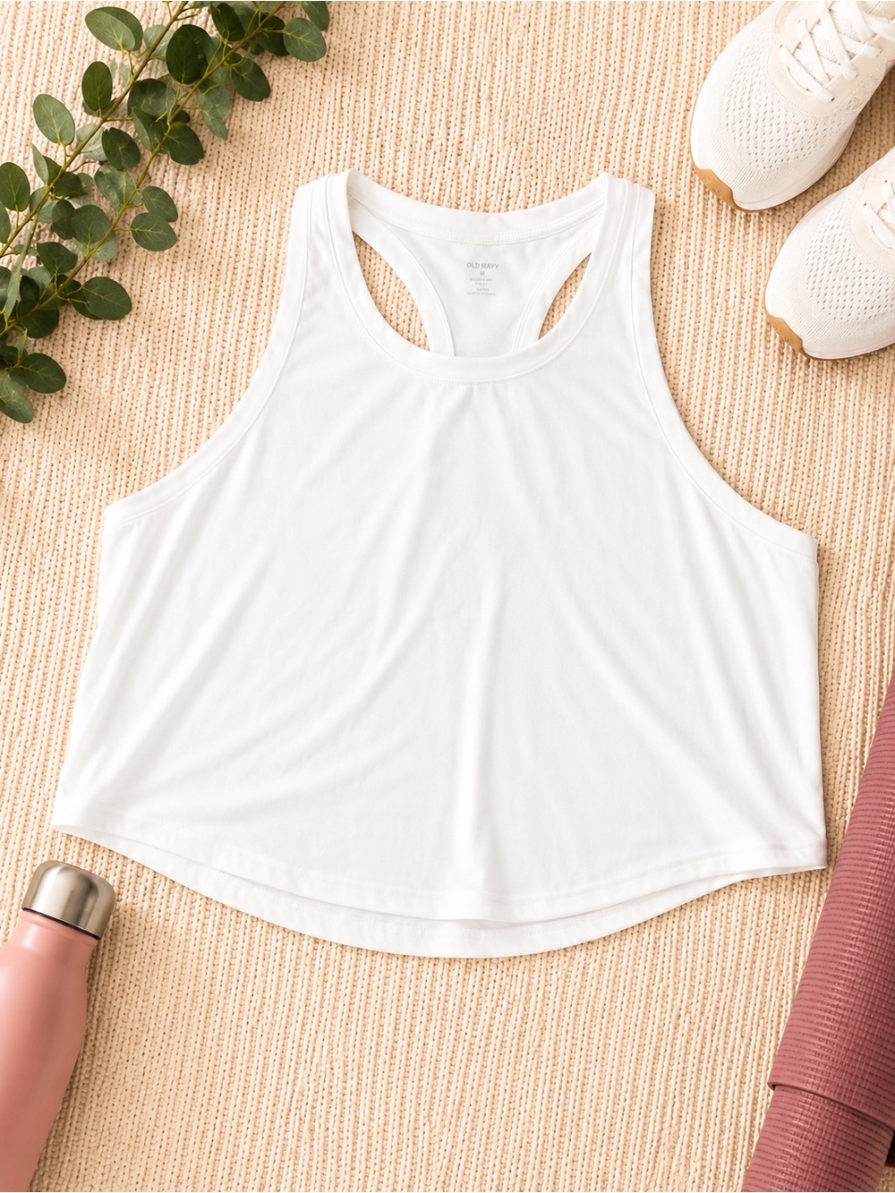 Old Navy White Racerback Cropped Tank